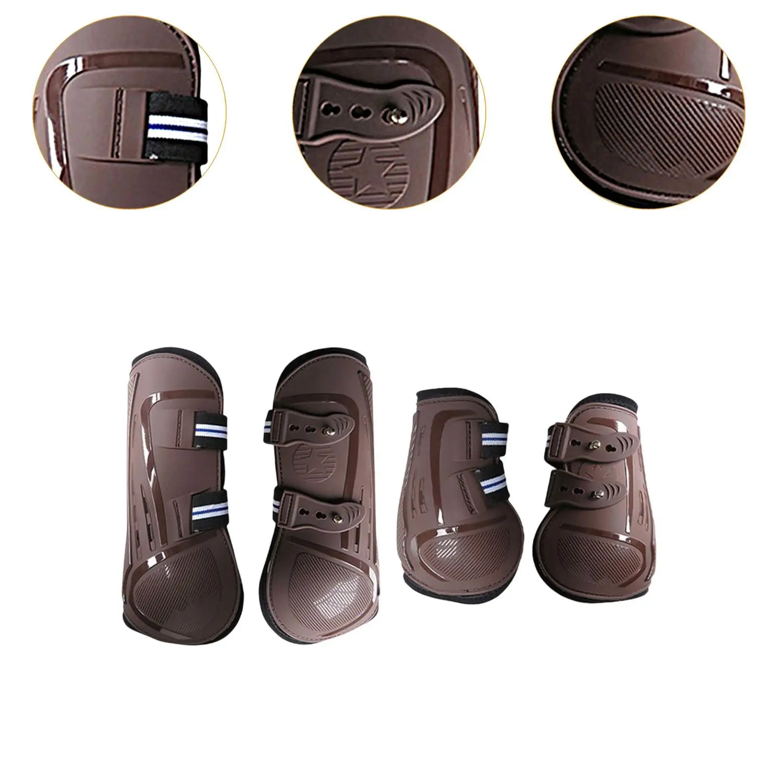 4Pcs Horses Boots Leg Protective Shockproof Support Multifunction Leg Wraps Guard for Jumping Training Equestrian Equipment 5