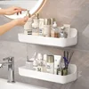 Bathroom Shelf No Drill Wall Mounted Shampoo Bottle Shower Corner Rack Toilet Storage Rack Plastic Bathroom Kitchen Accessories 2