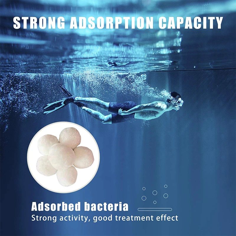 Sfere Filtranti 1400g/2100g/2800g 50mm per Pulizia Piscina, Sfere in Fibra per Purificazione dell'Acqua, Attrezzatura per Pulizia Piscina - immagine 3