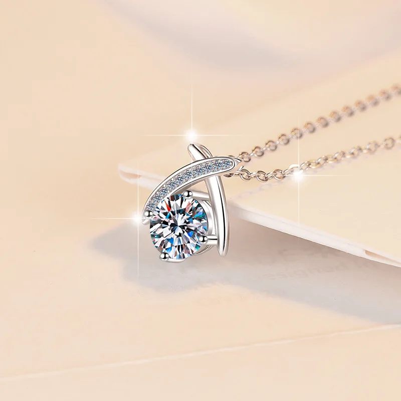 925 silver necklace - Detail of geometric pendant