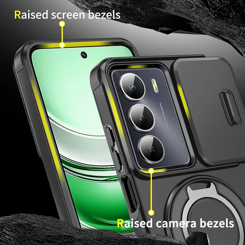 Car Magnetic Holder Ring Armor Shockproof Case with Camera Protection