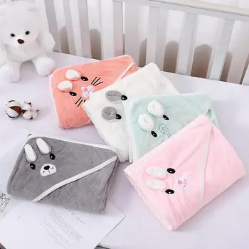 Baby Bath Towel Boy Girl Soft Warm Sleeping Newborn Baby With Hood Coral Fleece Toddler Blanket Baby Stuff Bathrobe 2
