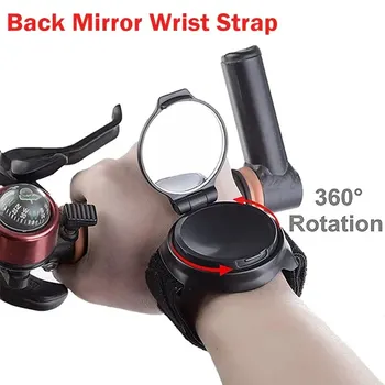 Polsino per specchietto retrovisore per bicicletta Specchietto retrovisore Braccio per specchietto retrovisore Cinturino da polso per bicicletta Riflettore posteriore per moto Attrezzatura da guida