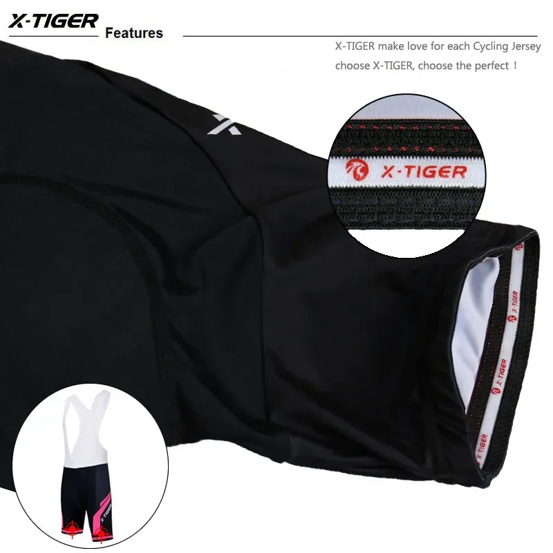 Women's Cycling Bib Shorts Shockproof Mountain Bicycle Shorts Breathable Lycra Sport Cycling Clothes X-TIGER