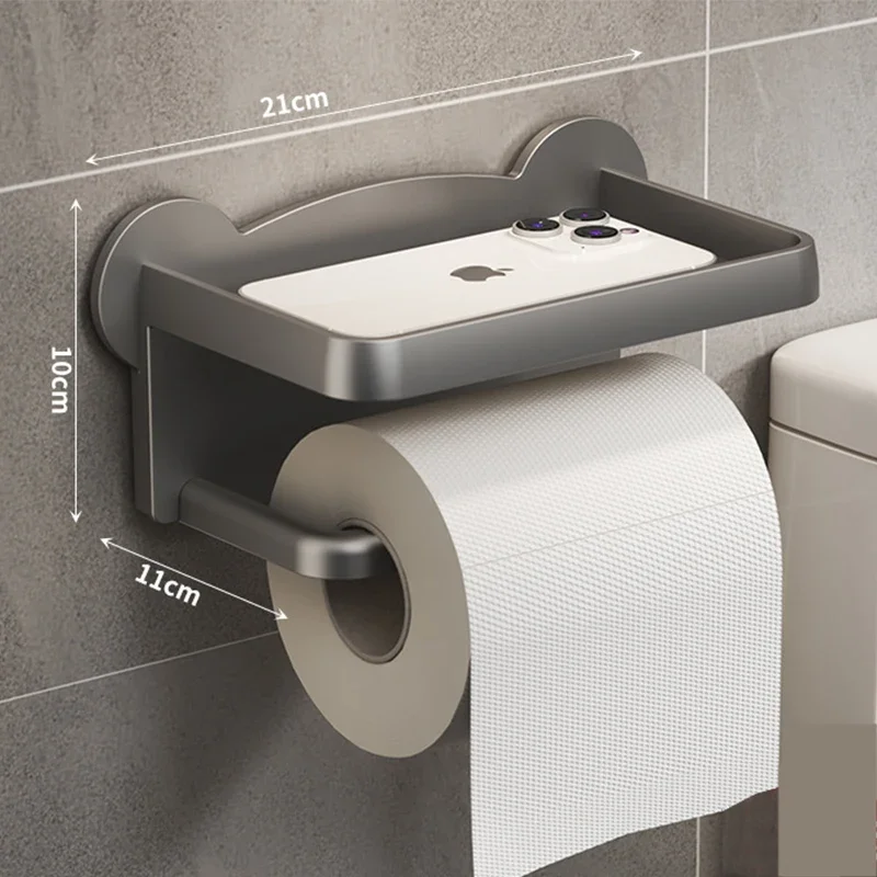 Toilet Paper Holder Plastic Storage Rack Kitchen Towel Placement of seasoning bottles Bathroom Wall Roll of Paper Phone Storage 1