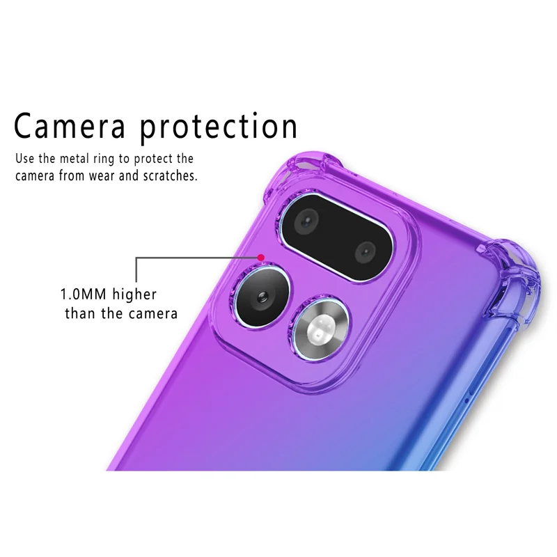 Shockproof Gradient TPU Protective Clear Cover Case