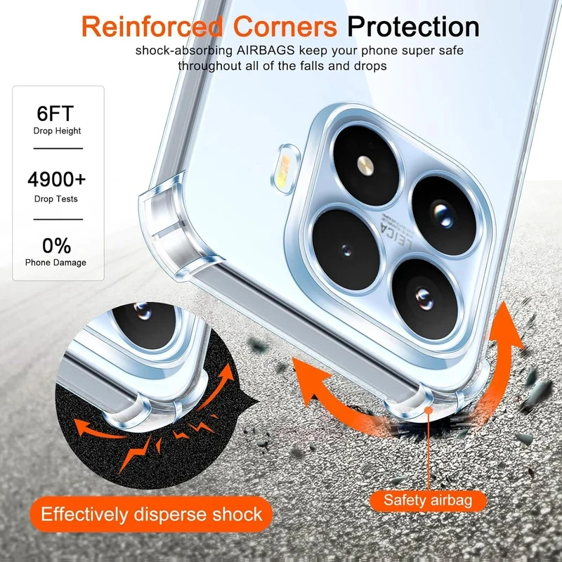 Premium Phone Case with Four-Corner Anti-Drop Protection and Textured Antiskid Frame