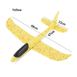 Large Foam Glider Airplane Toy for Kids - Outdoor Hand - Throw Aerodynamic Plane (Yellow)