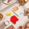 Popular Plastic French Fry Box reusable Removable French Fries Holder Food-Grade Storage Containers Square Snack Holder Camping 5