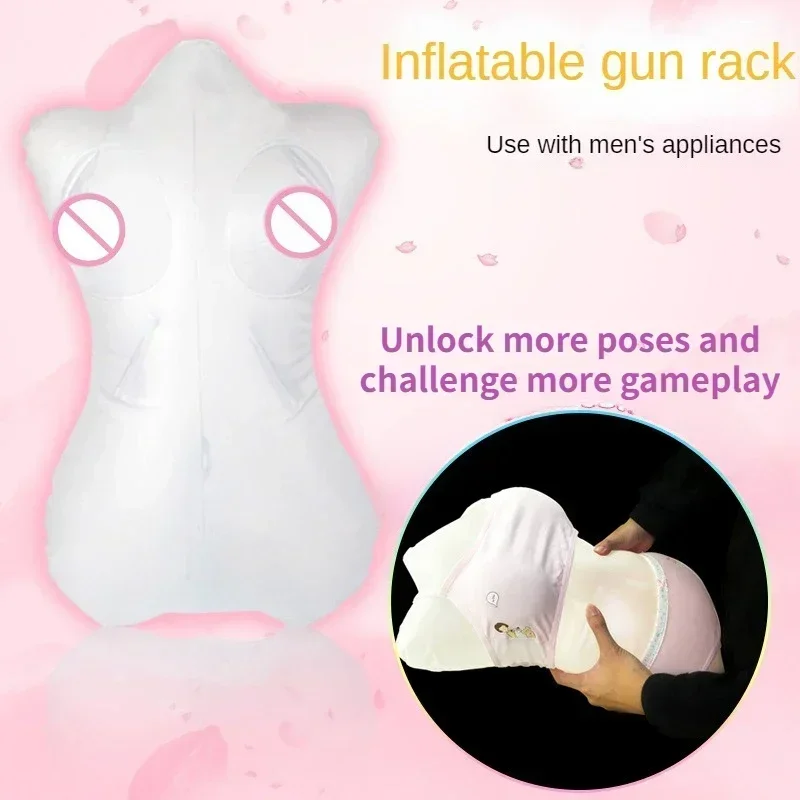Sex Toys One-piece transparent inflatable gun frame pillow doll men's bed masturbator fun sexual supplies