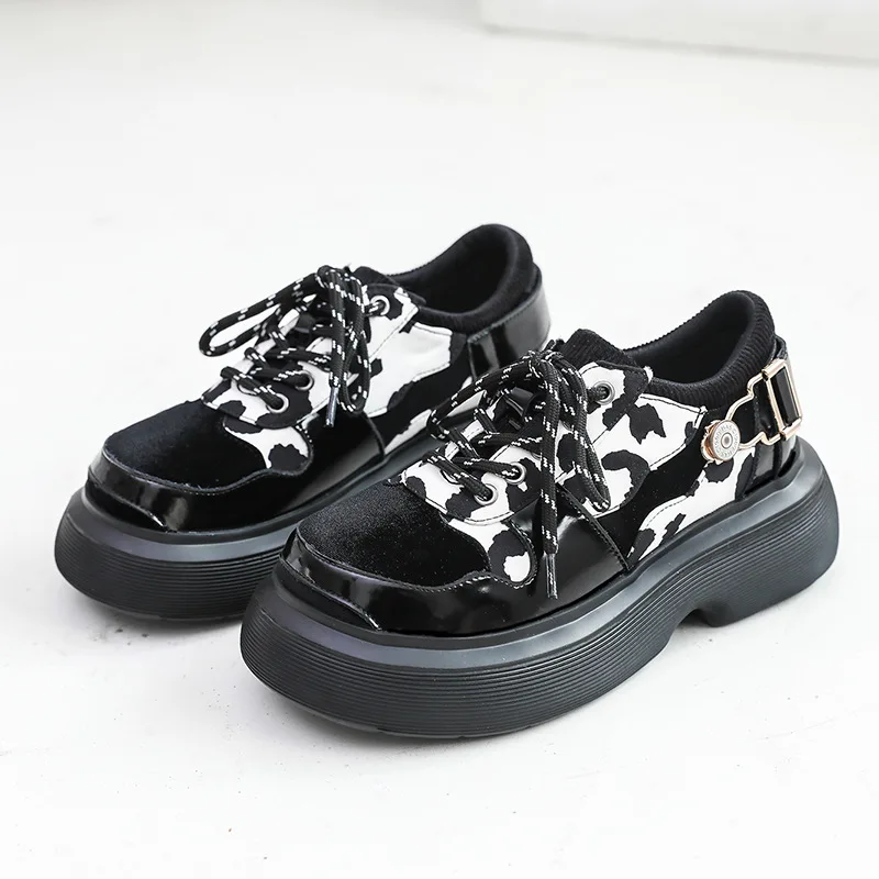 

Туфли женские на плоской подошве, повседневная обувь для студенток и студентов колледжа, на шнуровке, Туфли Мэри Джейн в стиле Харадзюку, в стиле «лолита»