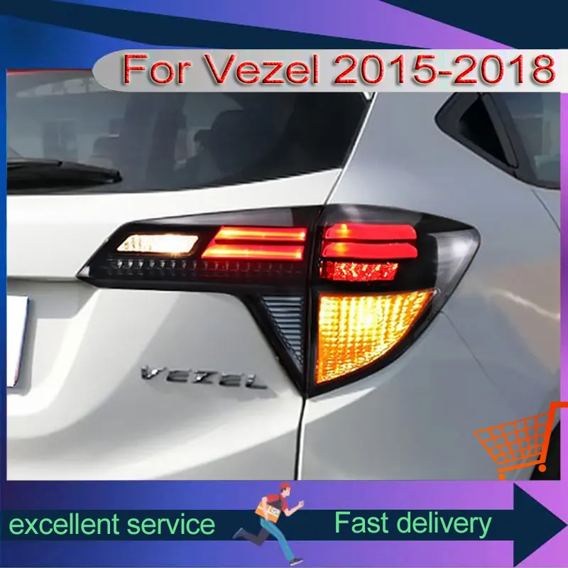 

LED Car Taillights For Honda Vezel 2015-2018 Modification Rear Light Upgrade With Running Brake Lamps Automobile Accessories