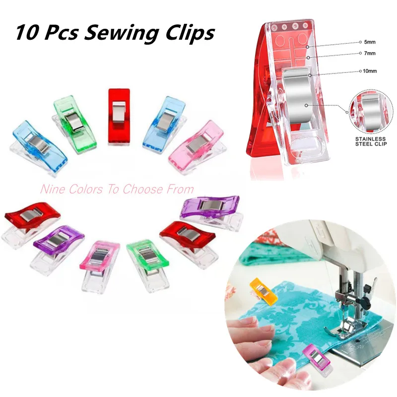 10PcsPatchworkBuckleScaleStrongSewingClipPlasticMulticolor