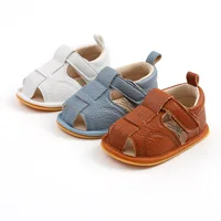 Boys Sandals Soft Leather Closed-Toe Toddler Baby Shoes Boys Girls Beach Shoes Sport Infant Kids Sandals Summer 4