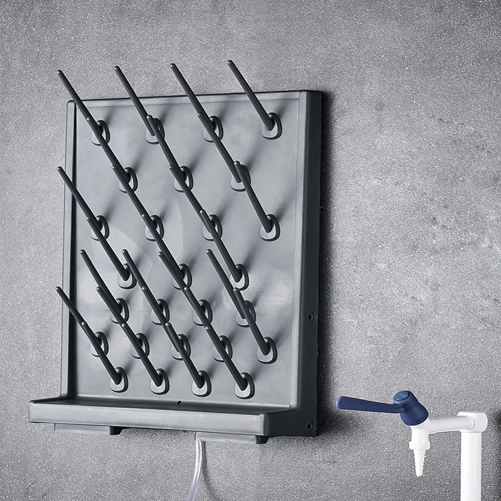 Laboratory Single-sided Removable Drip Rack 27 Pegs Drying Rack High Density PP Beaker test tube