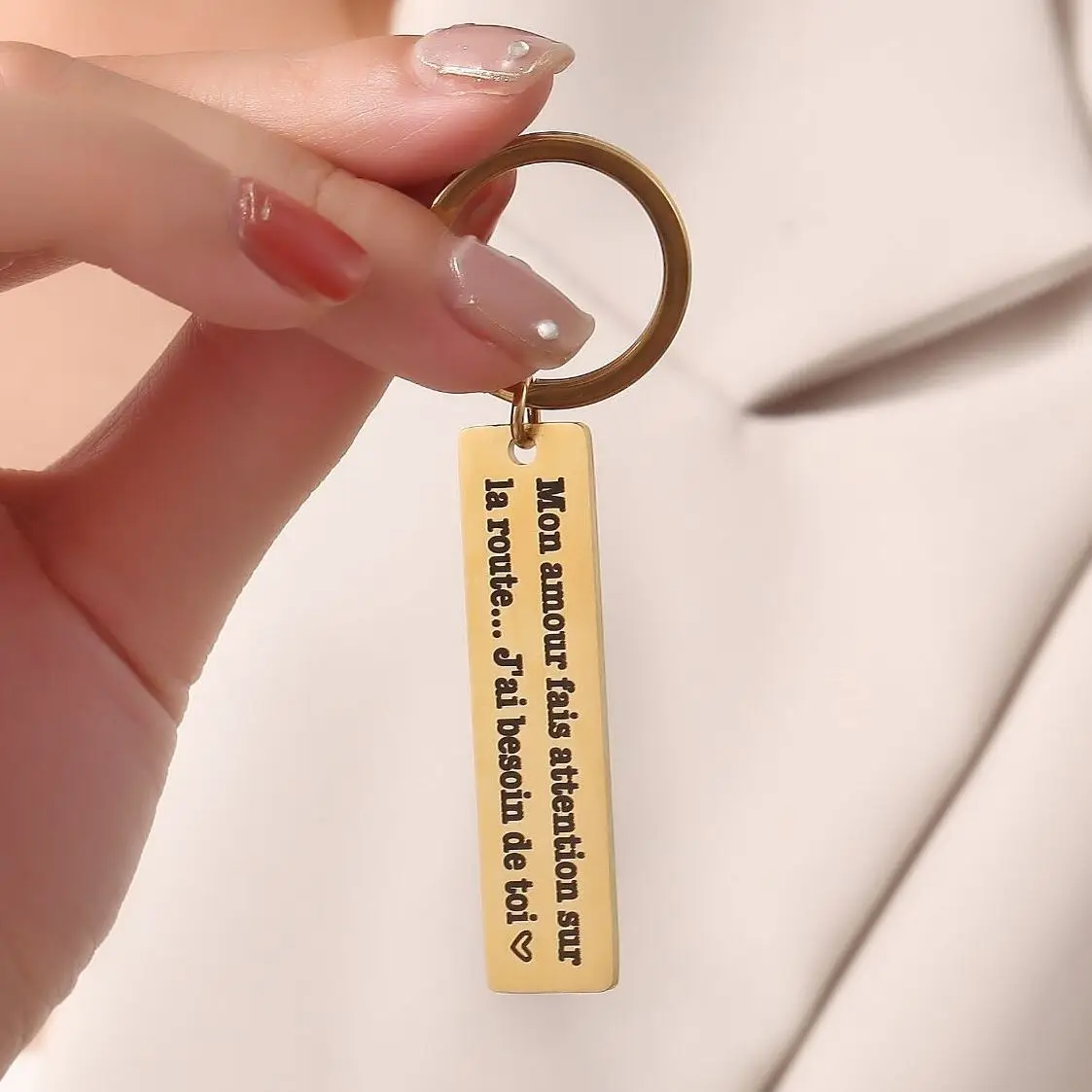 Customized Engraved Text Keychain Stainless Steel Personalized Keychains Gift Custom Greeting Key Accessories Father's Gift is god really my father действительно ли бог мой отец