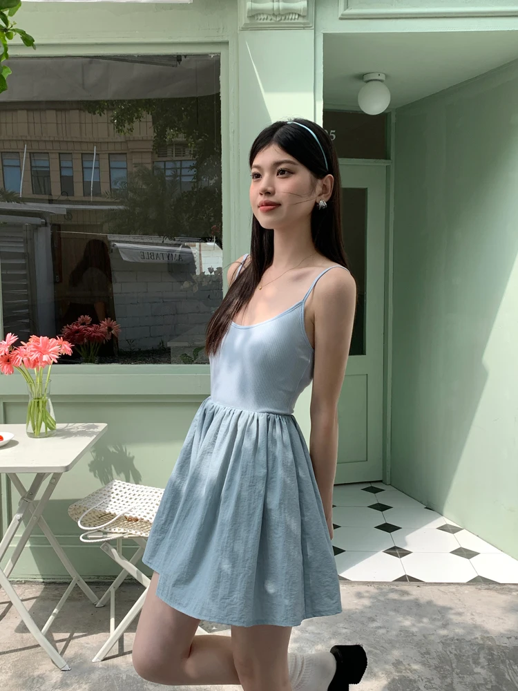 

Korean Style Sexy Backless Women Dress Sleeveless Summer Women Dress High Waist Mini Dress