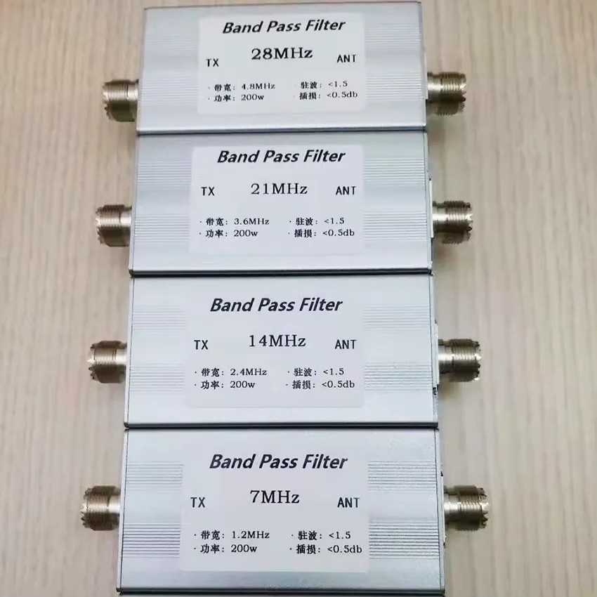 Kurzwellen-Bandpassfilter (BPF) mit hoher Isolation 7MHz 14MHz 18MHz 21MHz 24MHz 27,5MHz 28MHz Anti-Interferenz Sensibilitätssteigerung