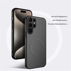 Magsafe Magnetic Carbon Fiber Bumper Phone Case Cover - Galaxy S26 Pro (Gray)