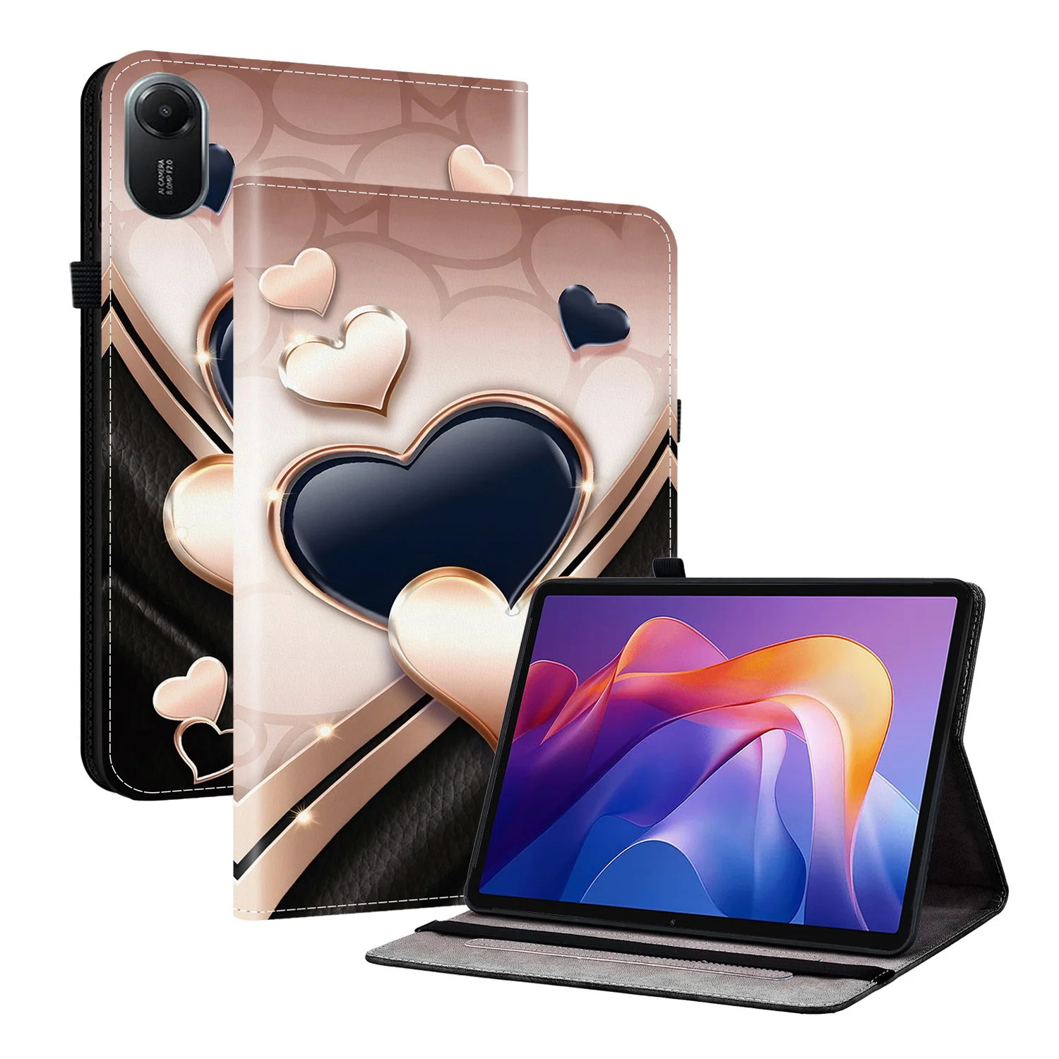 Premium Leather Tablet Stand Cover - Universal Fit