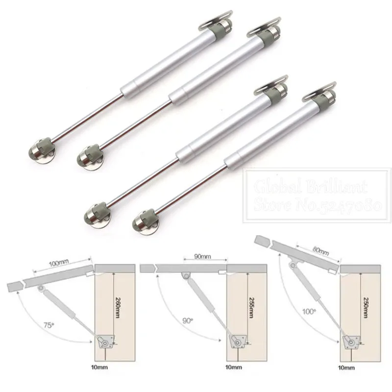 4pcs Pressure 100N/120N/150N/200N/300N Car Furniture Hinge Kitchen Cabinet Door Lift Pneumatic Support Hydraulic Gas Spring Stay