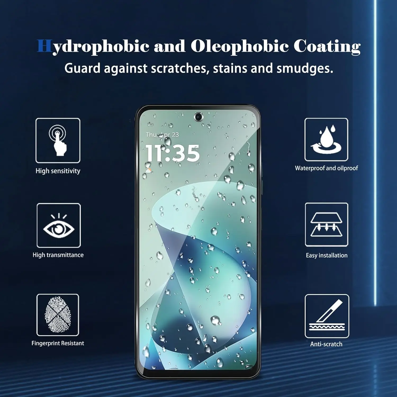 Tempered Glass HD 9H Clear Anti-Scratch Screen Protector, 6.72 inch, Case Friendly