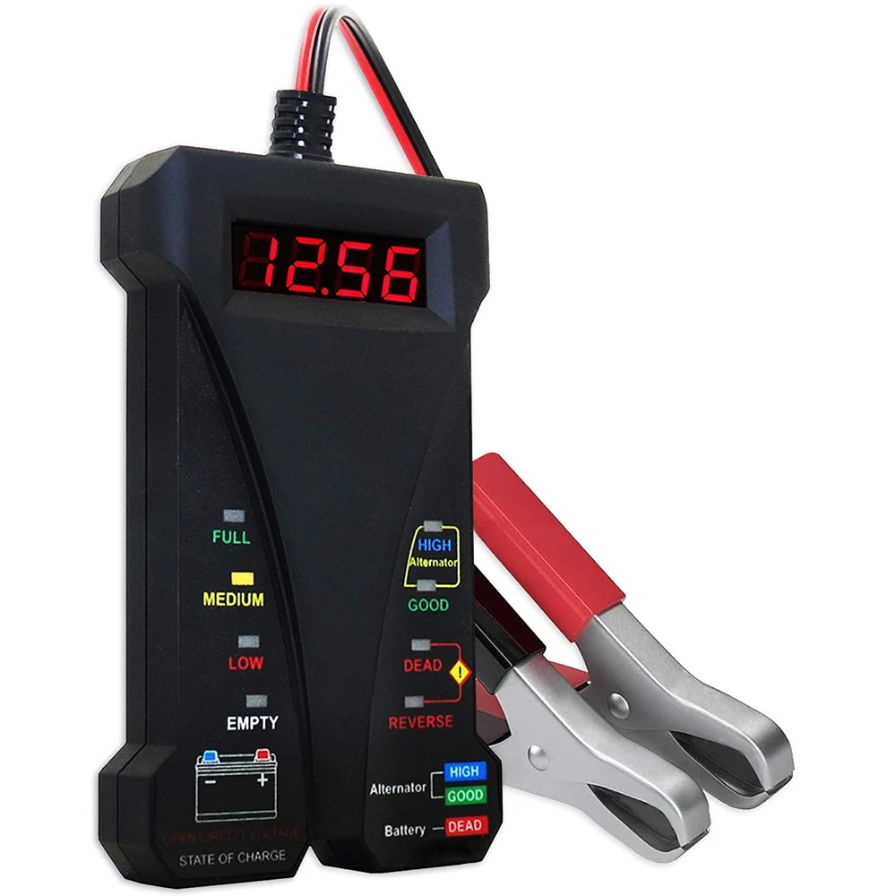 14A 12V 디지털 자동차 배터리 테스터 전압계 및 충전 시스템 분석기(LCD..