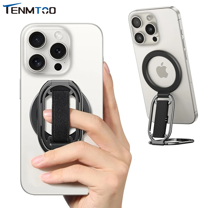 

Магнитный держатель Tenmtoo для телефона MagSafe, поворотное кольцо-держатель для телефона 4 в 1, подходит для iPhone 15, 14, 13, 12