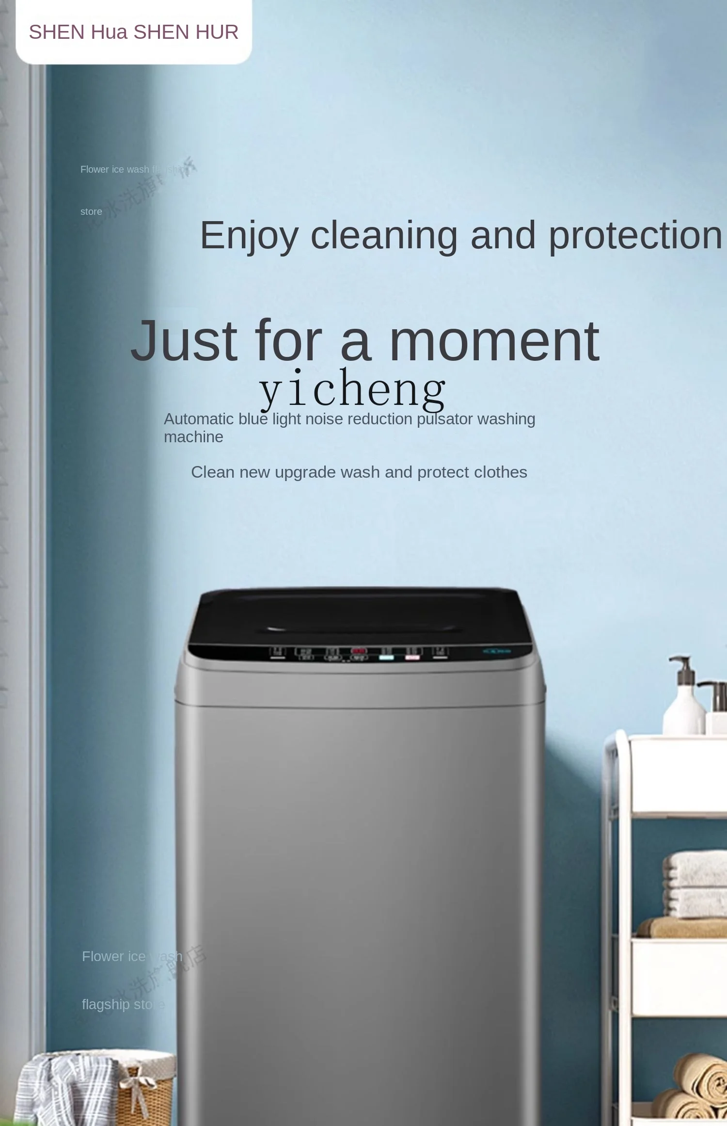 ZF Washing Machine Automatic Household Small Impeller Large Capacity Rental Washing and Drying Integrated 5