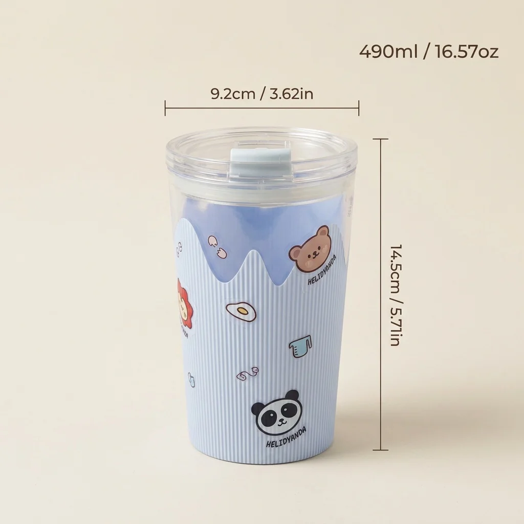 Eco-Friendly Insulated Tumbler with Non-Slip Grip and Dual Drink Lid