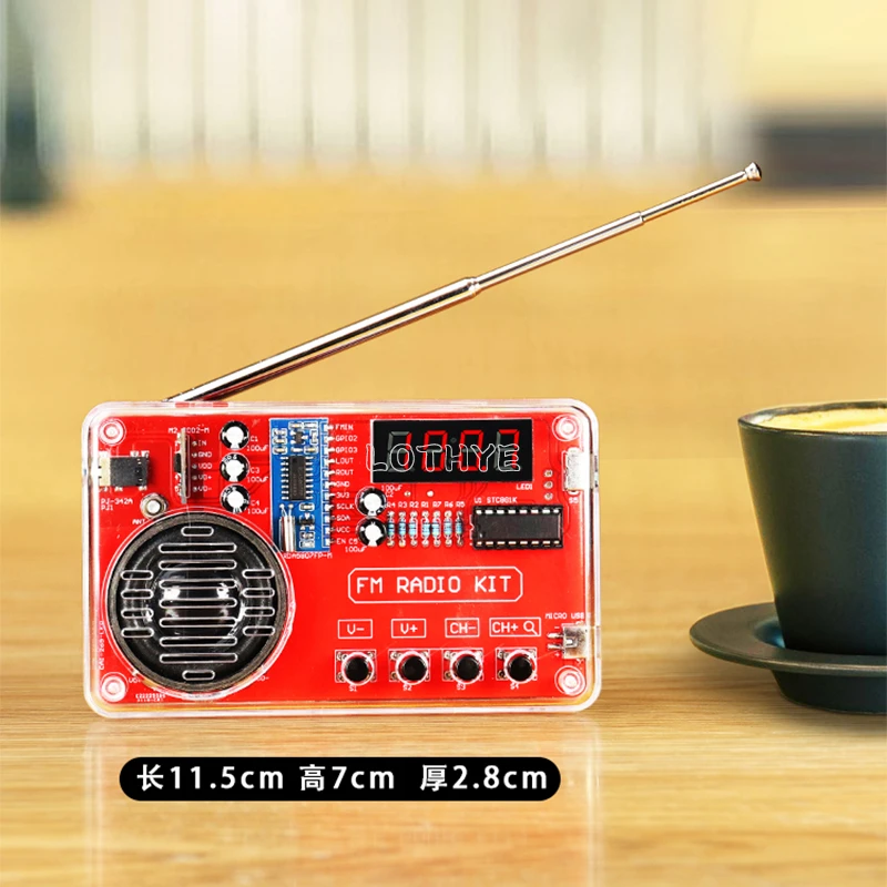 DIY Electronic Kit FM Radio Production Kit Circuit Board Making Loose Parts 50-108MHz Receiver RDA5087 3W Speaker Antenna