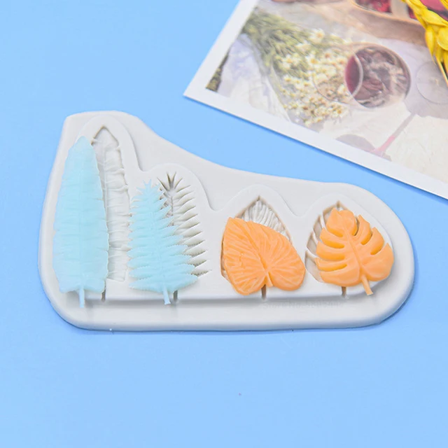 Szimuláció Trópusi Pálmalevél Szilikon Penész Teknős Levél Cupcake Topper Diy Csokoládé Tészta Fondant Torta Díszítő Szerszámok - Image 3