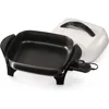 11-Inch Electric Skillet,Black/White,nonstick surface for stick-free cooking, easy cleaning,heat control automatically 3