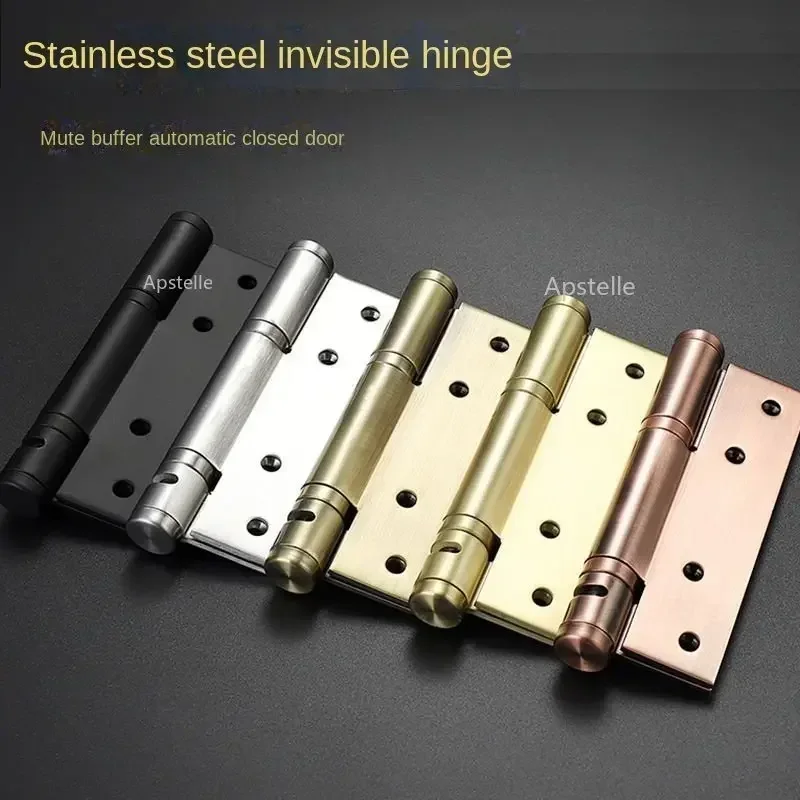 Lnvisible Door Hinge with Door Closer Automatic Door Closing Self-Rebound Hydraulic Spring Buffer Positioning Self-Closing Woode