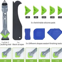 Outil de lissage et de jointoiement 5 en 1, dissolvant de Silicone, outil de coupe et de retrait de scellant avec raclette de coulis pour fenêtres et portes 1