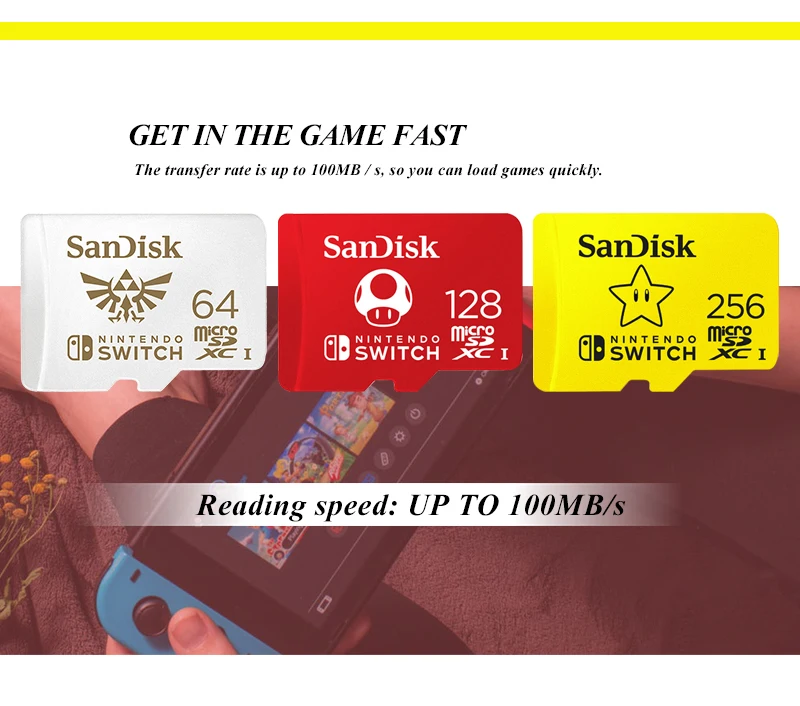 100% Original SanDisk Memory Card 256GB High Speed 100MB/S 128GB Micro SD Card UHS-I TF Card Microsd For Nintendo Switch