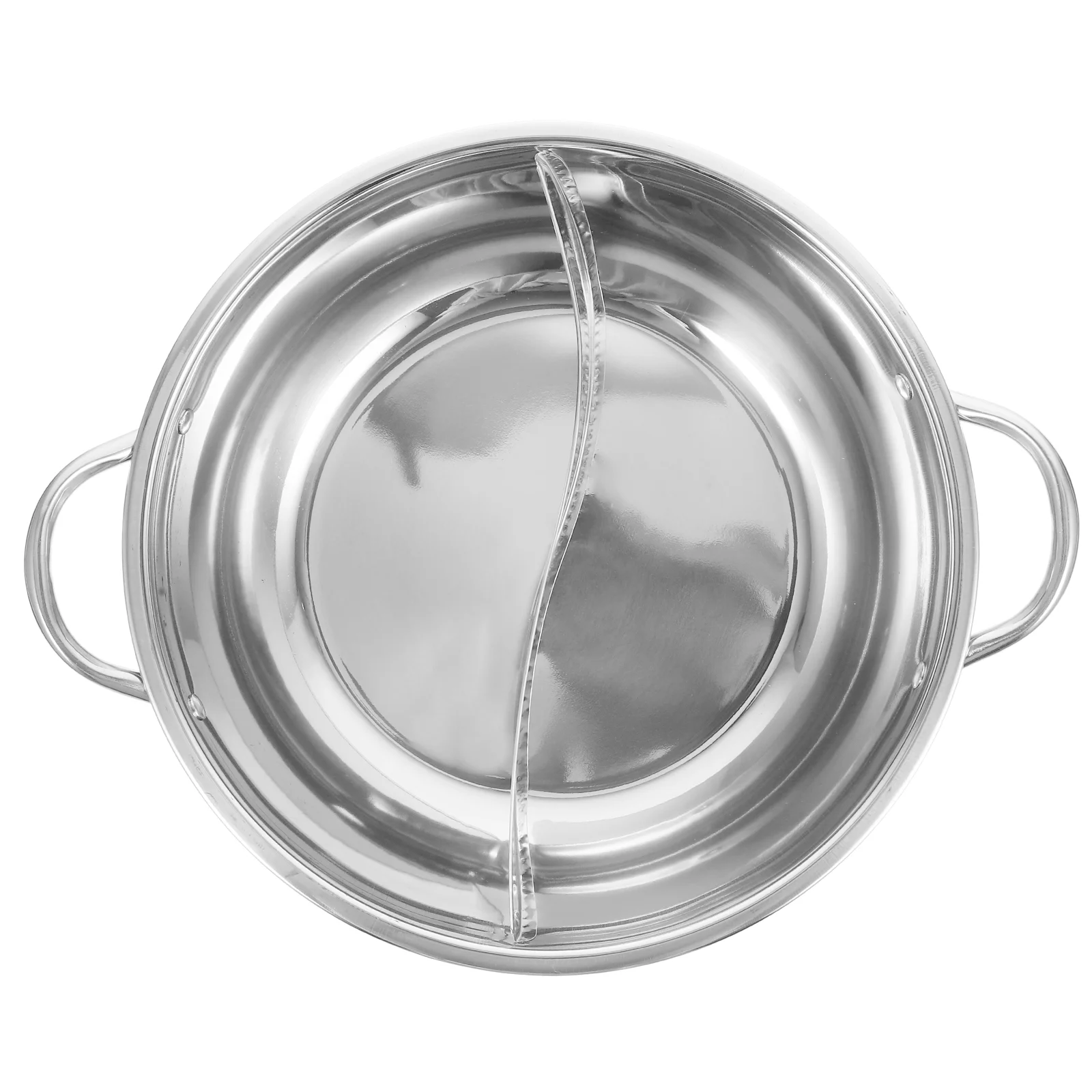 

Chinese Hot Pot With Divider Stainless Steel Hot Pot Soup Stockpot Double handle Hot Pot Soup Pot Hotpot