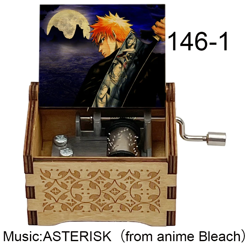 Home Decoration Ornaments Anime BLEACH Black Wooden Music Box Study Desk Accessories Holiday Gifts for Friends 2