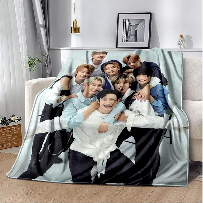 

New KPOP Boys Blanket Bang chan soft Comfortable Stray Kids Warm All Seasons Suitable for Sofa Bed Cover Office
