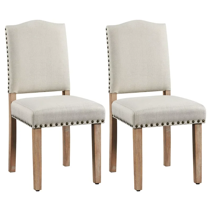 

2PCS Upholstered Parsons Dining Chairs for Kitchen，Beige