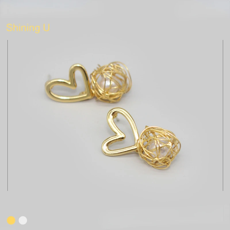 

Shining U heart Dangle EarringsPlated in 14K Gold Color FashionJewelry for Women Gift