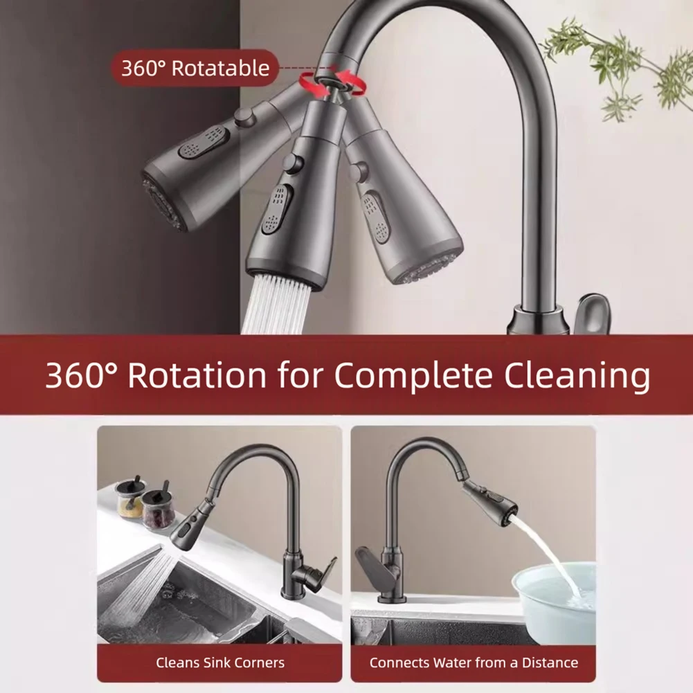 3 In1 Kitchen Replaceable Faucet Sprayer Nozzle ABS Durable Water Tap Water Basin Sink Shower Spray Head Kitchen Accessories