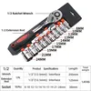 12pcs 1/2 Inch Socket Wrench Set Metric Impact Sockets Ratchet Spanner Complete Tool Kit Professional Garage Repair Tool 6