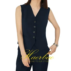 Women's Slim Fit V-Neck Waistcoat Outfit, Pants Vest Set, Formal Office Wear, Summer Suit, New, 2023