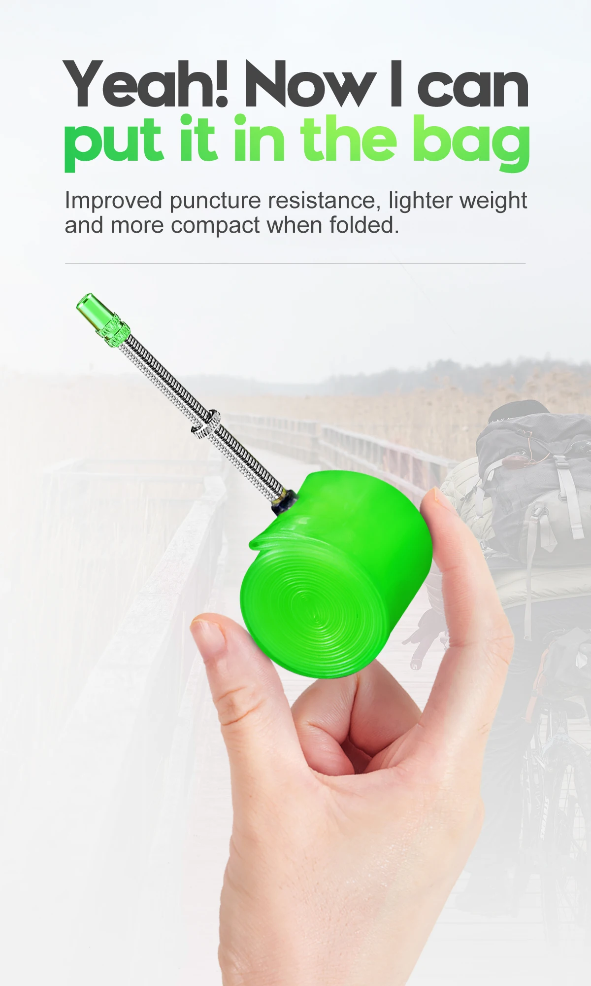 Description Picture 6 of item2 Pieces Ultra-light 26 Grams TPU Material Bike Inner Tube 700C 18 25 28C Road Bicycle Tire French Valve Super Light Cycling