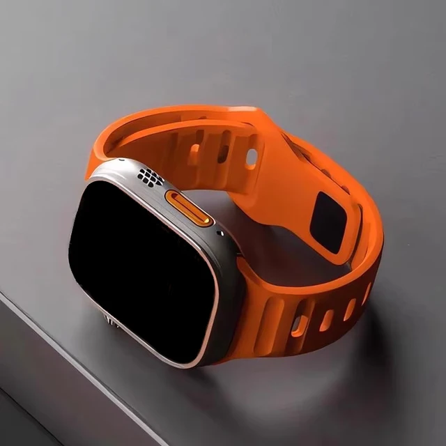 Silicone Strap For Apple Watch ultra2 Band 44mm 49mm 45mm 41-46-42mm 40mm sport correa bracelet iwatch Series 10 7 6 se 3 8 9 11