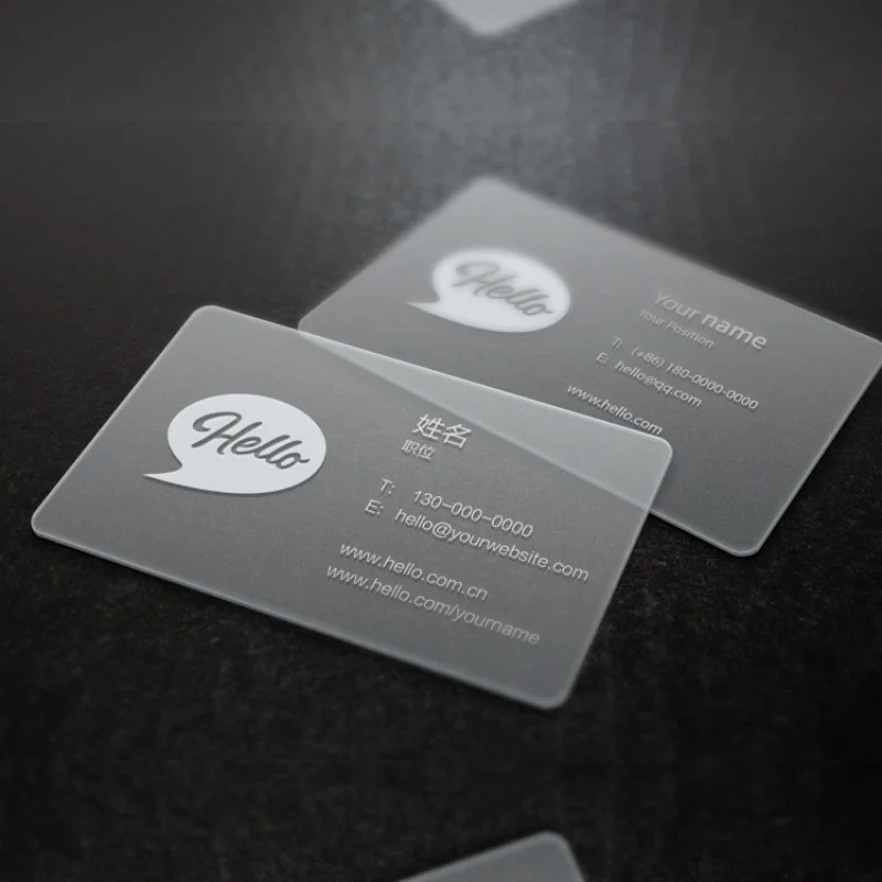 

Luxury Custom Translucent PVC Business Card Matte Printed Logo Name Card