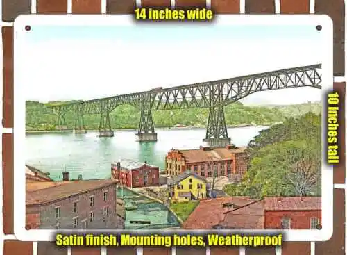 

Металлический знак 1904 Poughkeepsie Bridge Нью-Йорк-10x14 дюймов