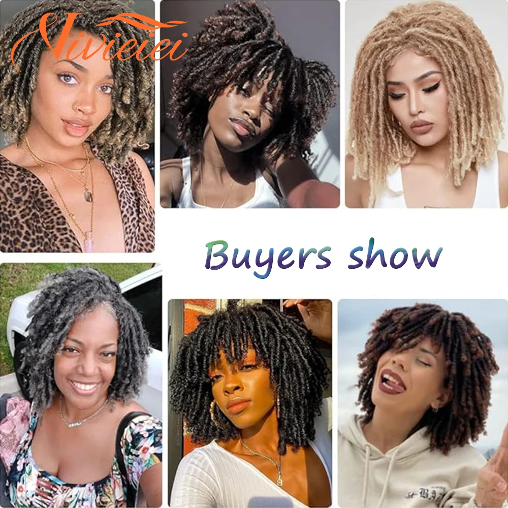 Afro Curly Dreadlock Wig Short Twist Synthetic Braided Wigs Ombre Synthetic Wigs for Black Women