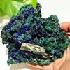 Natural Azurite Malachite Geode Quartz Crystal Geode Cluster Mineral Specimen Teaching Research Stone Collectible For Gift Decor 1